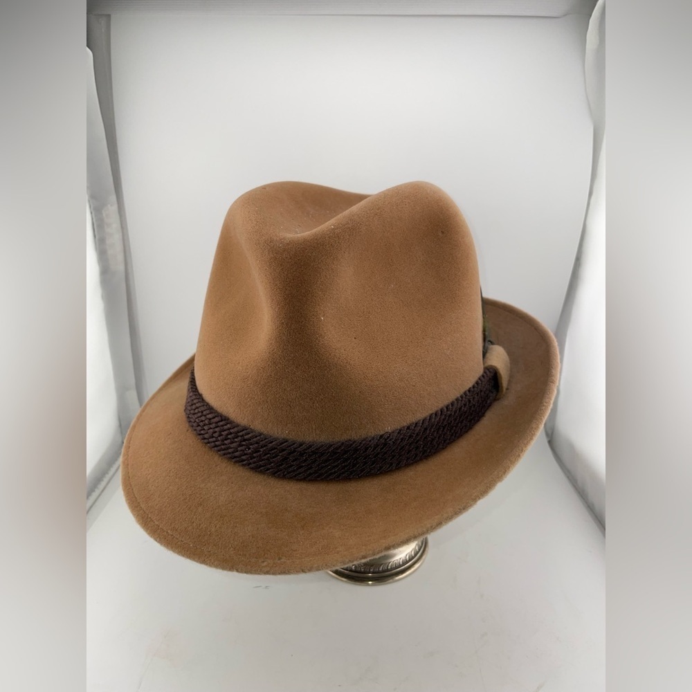 Cavanaugh mens Hat, Vintage Tan Fedora Size 6 7/8.​​​​​​ - Picture 2 of 8